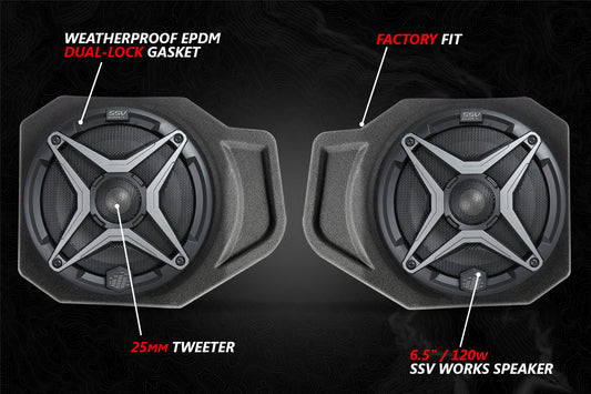 2018-2024 Polaris Ranger XP1000 A-Spec SSV Works 3-Speaker Audio System w/JVC