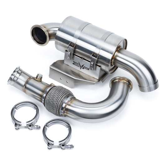 EVP 930 Series exhaust for Can-Am Maverick R — handcrafted 304 stainless, 3" downpipe
