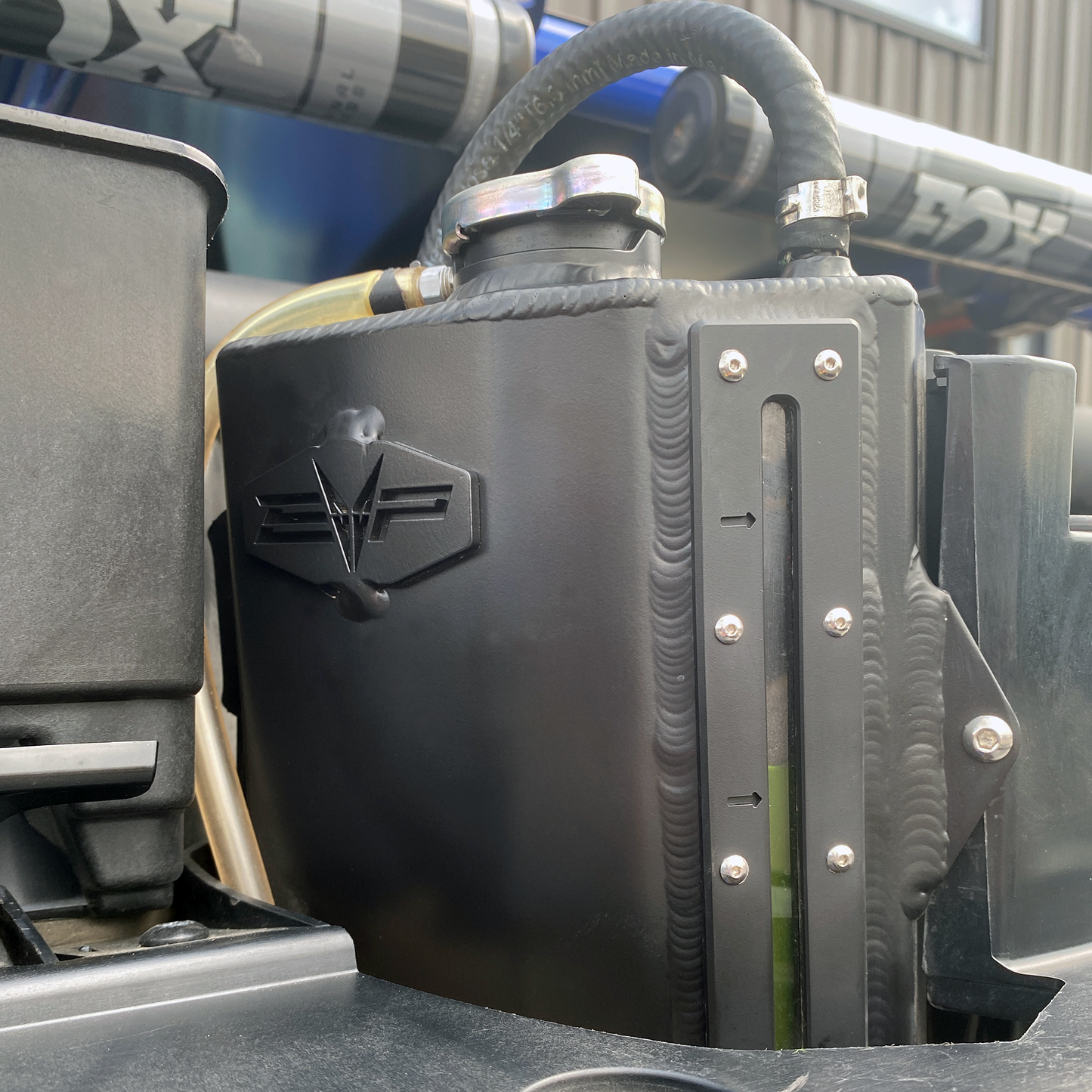 Aluminum coolant reservoir for Can-Am Maverick X3 in Black Cerakote