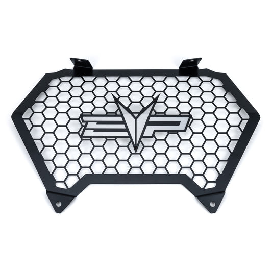 EVP front grille for Can-Am Maverick R — 5052 aluminum with brushed backing plate