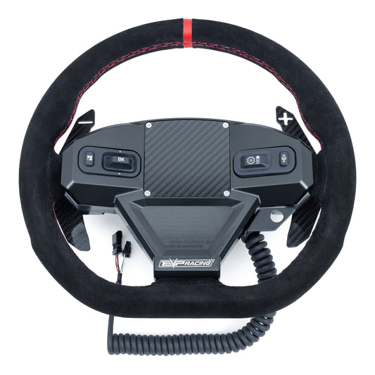 EVP.MOde steering wheel with carbon fiber paddles and SFI quick-release hub for Can-Am Maverick R