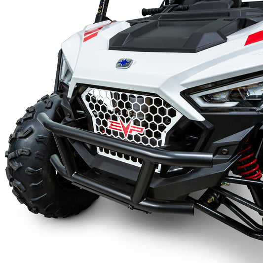 White anodized EVP grille with Indy Red or Black backing plate for Polaris RZR 200