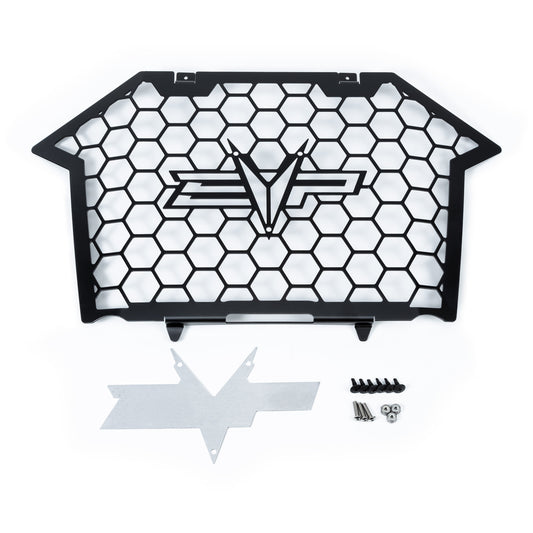EVP aluminum grille for Polaris RZR Pro XP with brushed stainless backing
