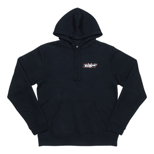 Black EVP Shift Hoodie with EVP Race Logo on front and back