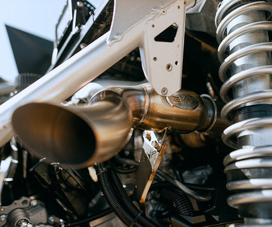 Can‑Am Maverick X3 3" Bazooka race pipe with bullet muffler, brushed 304 stainless