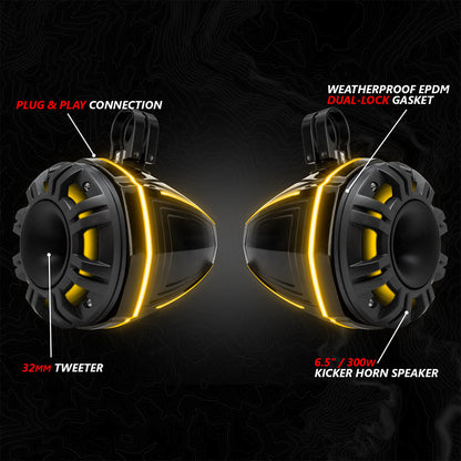 2017-2026 Can-Am® X3, Phase-6 K-Spec 6-Speaker 1650watt System w/JVC