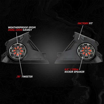 2024-2026 Can-Am® Maverick R Front-Dash 6.5" Speaker-Panels