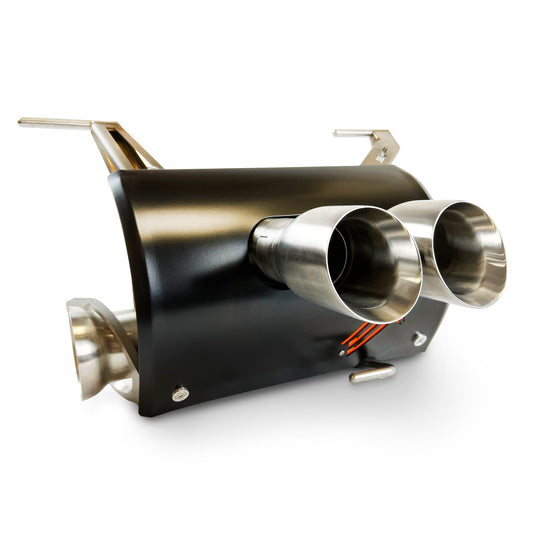 Polaris RZR Pro R Magnum Twin-Exit Exhaust, brushed stainless with twin tips