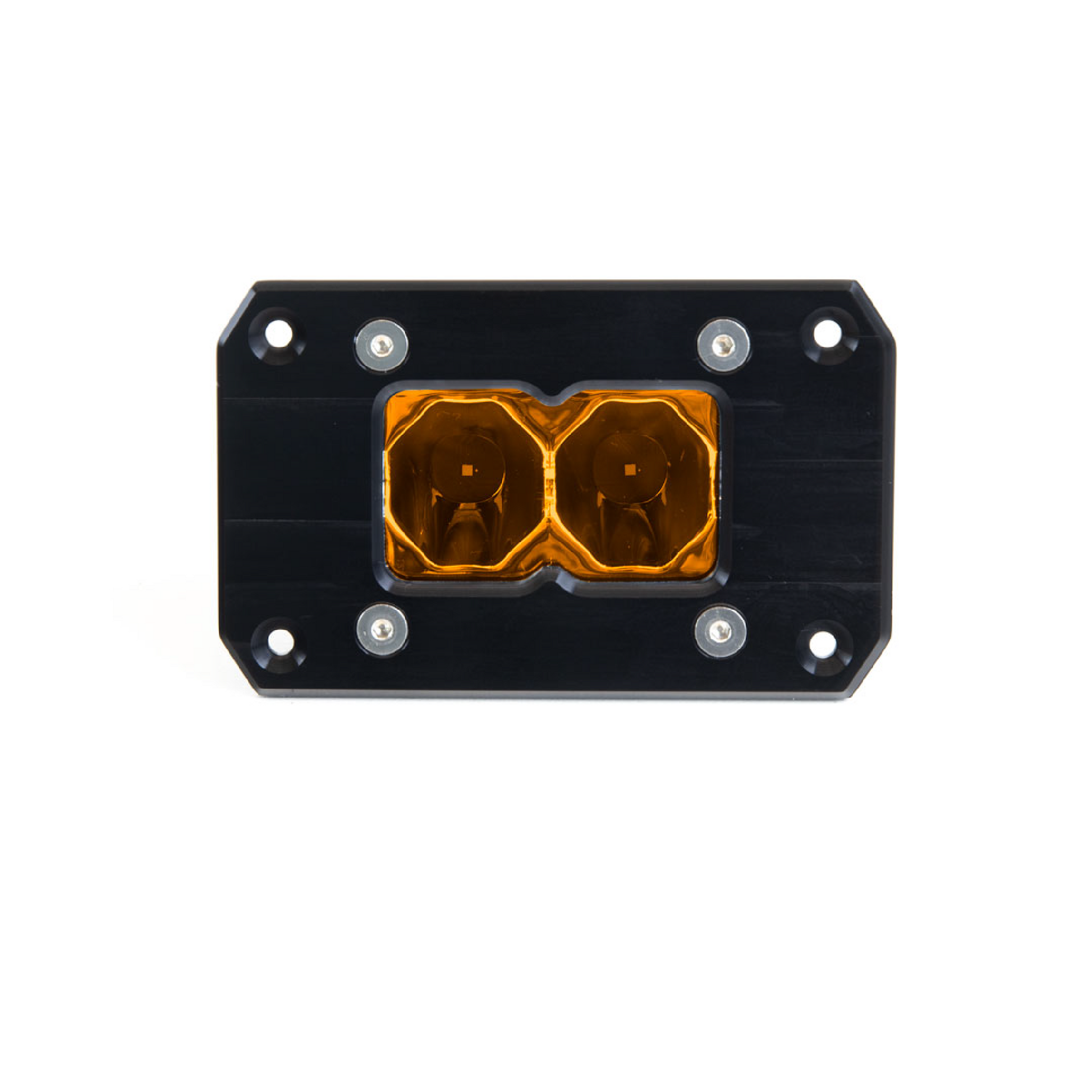 studio shot of heretics flush mount ba-2 in amber
